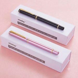 Elegant Pink and Black Rollerball Pen Duo